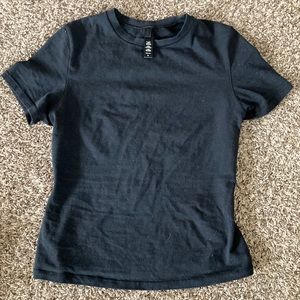 Skims brand black cotton jersey t shirt